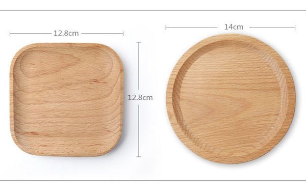 Đĩa gỗ nhỏ tròn, vuông (Beech Coaster) 2