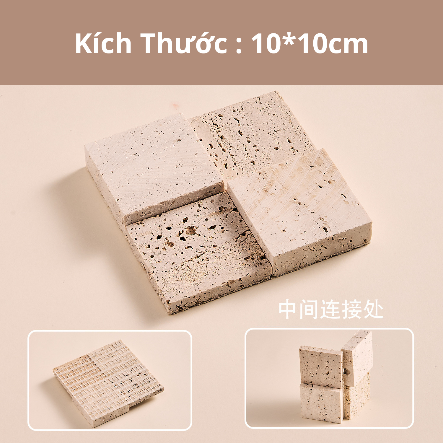 6 Đá Vôi chụp ảnh trang sức, bông tai, vòng cổ màu be, phong cách ins. 5